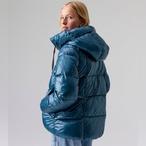 Sanctuary Debra High Shine Puffer Jacket Emerald